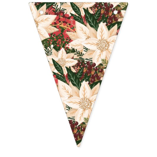 Bannière À Fanions Fun Noël Poinsettia Splendor (Premier drapeau)