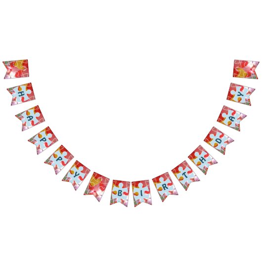 Bannière À Fanions Fun Puzzle Balloon Joyeux anniversaire (Tout)