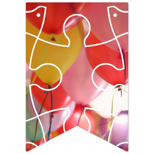 Bannière À Fanions Fun Puzzle Balloon Joyeux anniversaire (Premier drapeau)