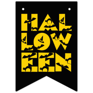 Bannière À Fanions Funny Scary Black Chat Sorcière Casquette Texte H