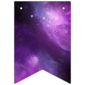 Bannière À Fanions Galaxies d'étoiles violet bleu vert espace univers (Troisième drapeau)