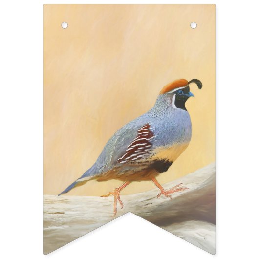 Bannière À Fanions Gambrel's Quail Painting Original Bird Art (Seizième drapeau)
