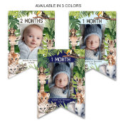 Bannière À Fanions Garçon 1er anniversaire Wild One Animaux Montly Ph