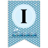 Bannière À Fanions Garçon Premier anniversaire Trains bleus (Deuxième drapeau)