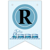 Bannière À Fanions Garçon Premier anniversaire Trains bleus (Troisième drapeau)