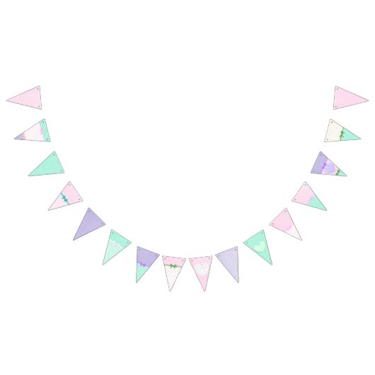 Bannière À Fanions Garland rose, violet et vert (Tout)