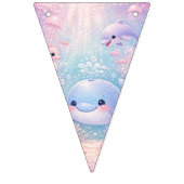 Bannière À Fanions Gilr Ocean Birthday Party Decoration Whale Dolphin (Premier drapeau)