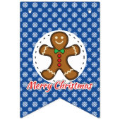 Bannière À Fanions Gingerbread - Patters bleus - Merry Xmas (Troisième drapeau)