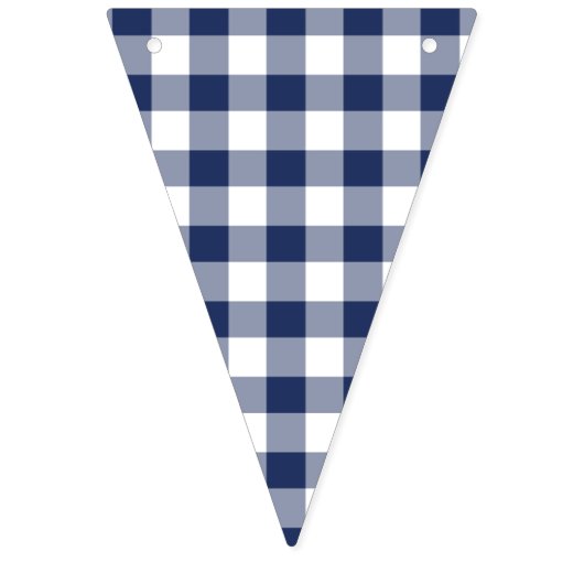 Bannière À Fanions Gingham Classique Bleu Nuit (Premier drapeau)