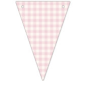 Bannière À Fanions Gingham Classique de Printemps | Douce Rose (Troisième drapeau)
