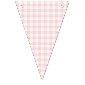 Bannière À Fanions Gingham Classique de Printemps | Douce Rose (Deuxième drapeau)