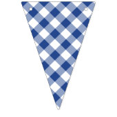 Bannière À Fanions Gingham Rétro Bleu Véritable (Troisième drapeau)