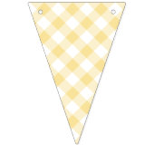 Bannière À Fanions Gingham Rétro Jaune Canari (Deuxième drapeau)