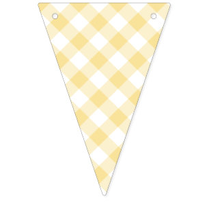 Bannière À Fanions Gingham Rétro Jaune Canari