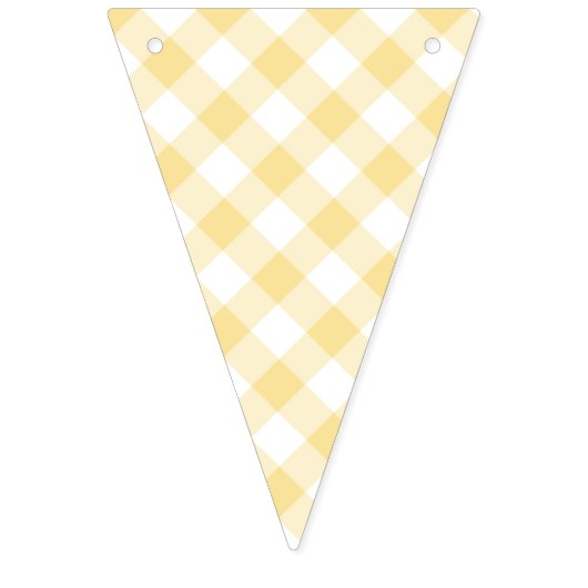 Bannière À Fanions Gingham Rétro Jaune Canari (Premier drapeau)