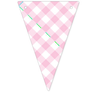 Bannière À Fanions Gingham Rétro Rose Clair