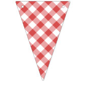 Bannière À Fanions Gingham Rétro Rouge Corail (Troisième drapeau)