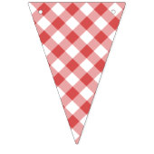 Bannière À Fanions Gingham Rétro Rouge Corail (Deuxième drapeau)