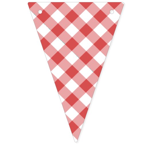 Bannière À Fanions Gingham Rétro Rouge Corail (Premier drapeau)