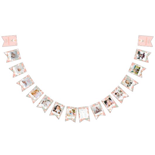 Bannière À Fanions Girls Cute Daisy 1st Birthday Milestone Photo  (Tout)