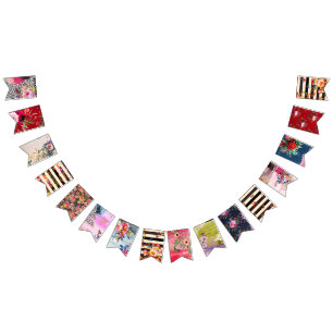 Bannière À Fanions Gitan, style de boho, couleurs multiples et