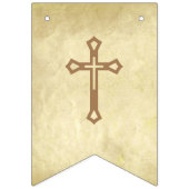 Bannière À Fanions God Bless 7 Letters Brown Parchment Confirmation (Premier drapeau)