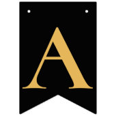 Bannière À Fanions Gold Black Joyeux anniversaire (Troisième drapeau)