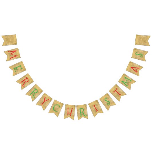 Bannière À Fanions Gold Christmas (Tout)