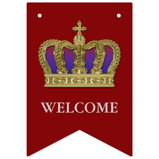 Bannière À Fanions Golden Royal Crown IV + votre backgr. & idées (Premier drapeau)