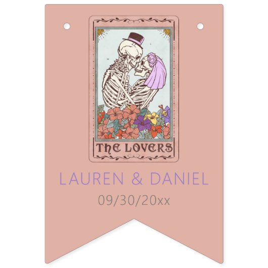 Bannière À Fanions Gothic Tarot Card Amateurs Noms Mariage (Premier drapeau)