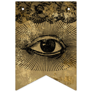 Bannière À Fanions Gothique vintage Indicateurs de Bunting Parche