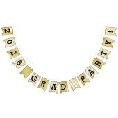 Bannière À Fanions Grad Party 2025 Moderne Gold Graduation (Tout)