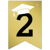Bannière À Fanions Grad Party 2025 Moderne Gold Graduation (Premier drapeau)