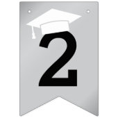 Bannière À Fanions Grad Party Modern Argent 2025 (Premier drapeau)