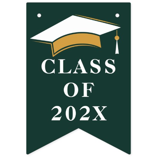 Bannière À Fanions Graduation 2025 Félicitations Grad Green (Premier drapeau)