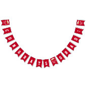 Bannière À Fanions Graduation 2025 Félicitations Grand Rouge Blanc (Tout)