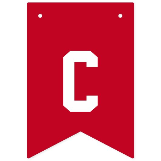 Bannière À Fanions Graduation 2025 Félicitations Grand Rouge Blanc (Deuxième drapeau)