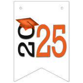 Bannière À Fanions Graduation 2025 Orange et Noir (Deuxième drapeau)