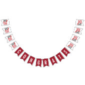 Bannière À Fanions Graduation 2025 Rouge et Noir (Tout)