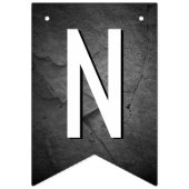 Bannière À Fanions Graduation 2025 Texte Sur Assiette Noire (Troisième drapeau)