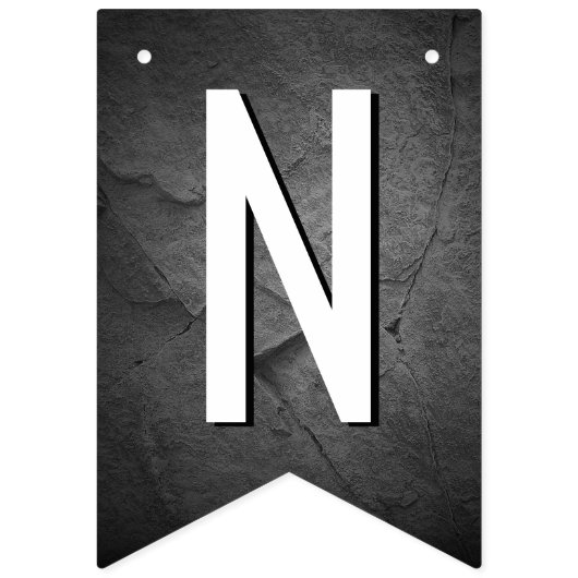 Bannière À Fanions Graduation 2025 Texte Sur Assiette Noire (Troisième drapeau)