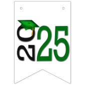 Bannière À Fanions Graduation 2025 Vert et Noir (Deuxième drapeau)