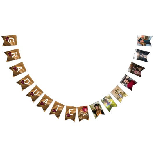 Bannière À Fanions Graduation 7 Photo Collage 2025 Disco Party (Tout)
