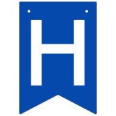 Bannière À Fanions Graduation Blue White Nom de l'école (Premier drapeau)