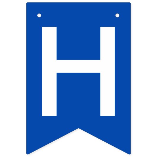 Bannière À Fanions Graduation Blue White Nom de l'école (Premier drapeau)