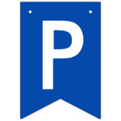 Bannière À Fanions Graduation Blue White Nom de l'école (Troisième drapeau)