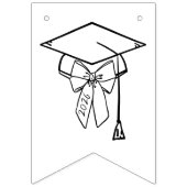 Bannière À Fanions Graduation Cap with Bow School Years Photo (Premier drapeau)