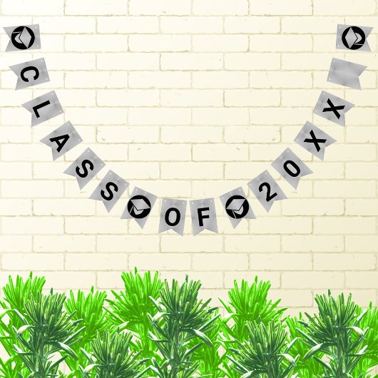 Bannière À Fanions Graduation Chic Silver Créez Votre Classe De