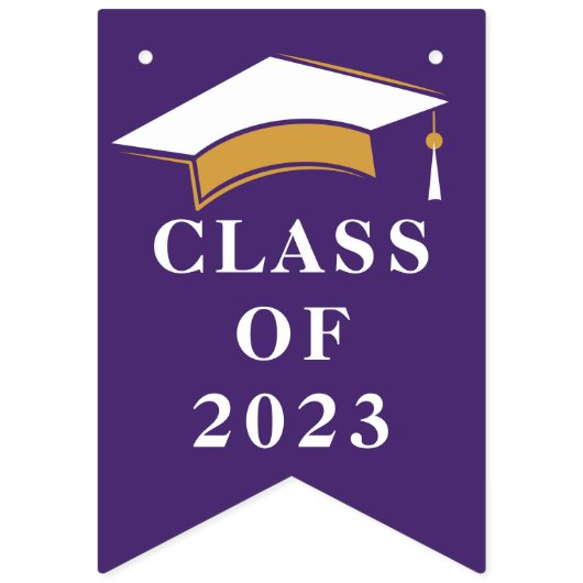 Bannière À Fanions Graduation Congrats Purple Graduate Party 2025 (Premier drapeau)