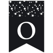 Bannière À Fanions Graduation de la couronne de laurier noir et blanc (Troisième drapeau)